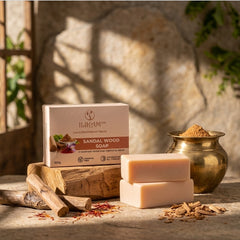 ILIKAM Glow Bath Bar sandalwood and kesar soap with traditional Indian ingredients